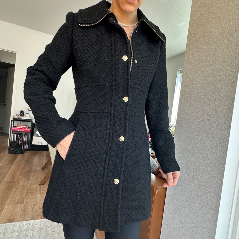 Jessica Simpson Black Wool Blend Pea Coat size small